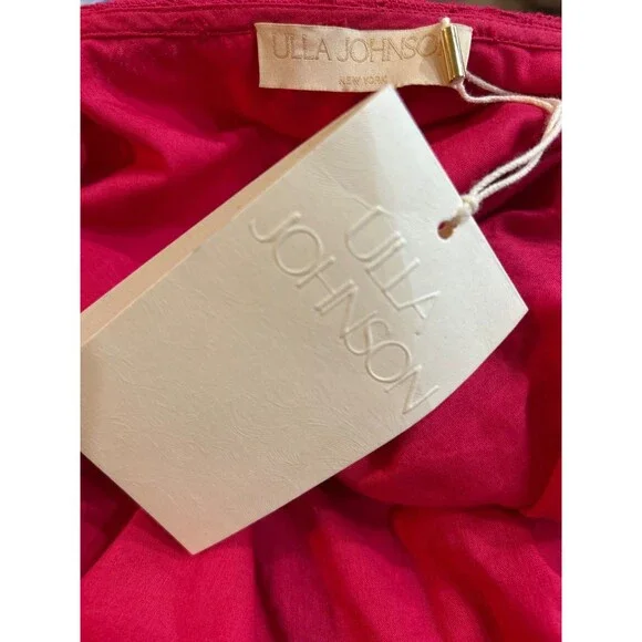 Ulla Johnson Beatriz Dot Jacquard Cotton Dress Size 6 NWT Tie Waist Full Skirt - Picture 7 of 9